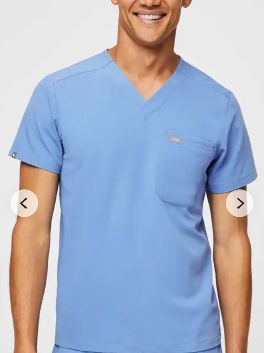 Figs Men's Leon Large Scrub Top Ceil Blue